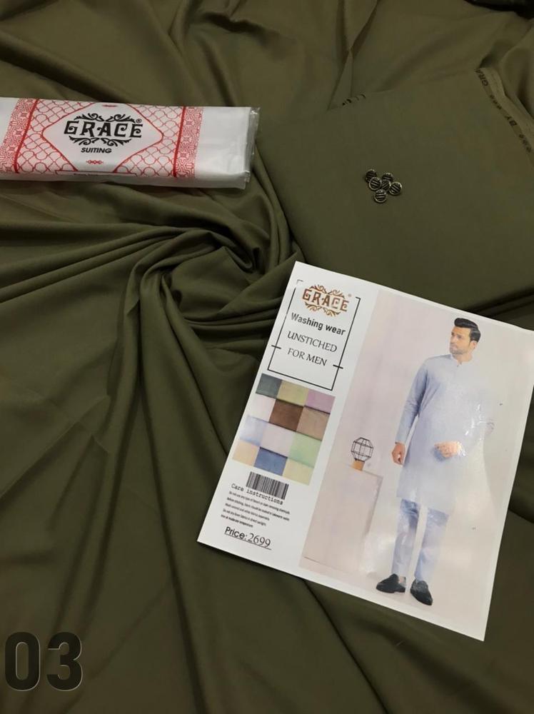 Men's Unstitched Wash And Wear Plain Suit