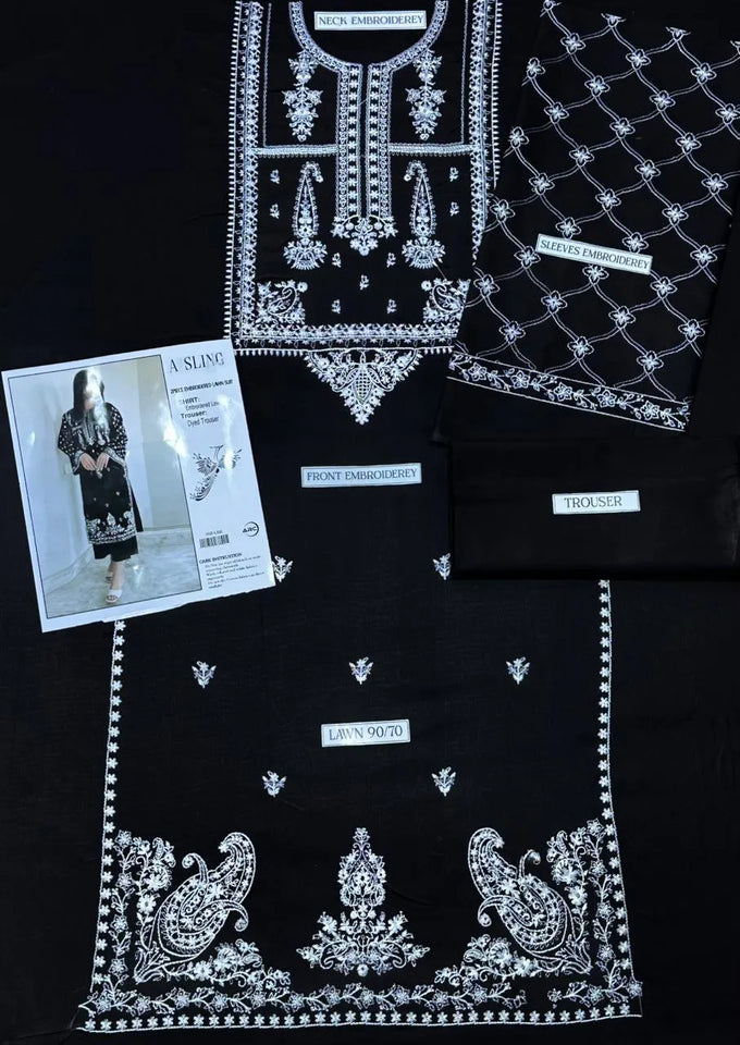 2 Pcs Women's Unstitched Embroidered Suit