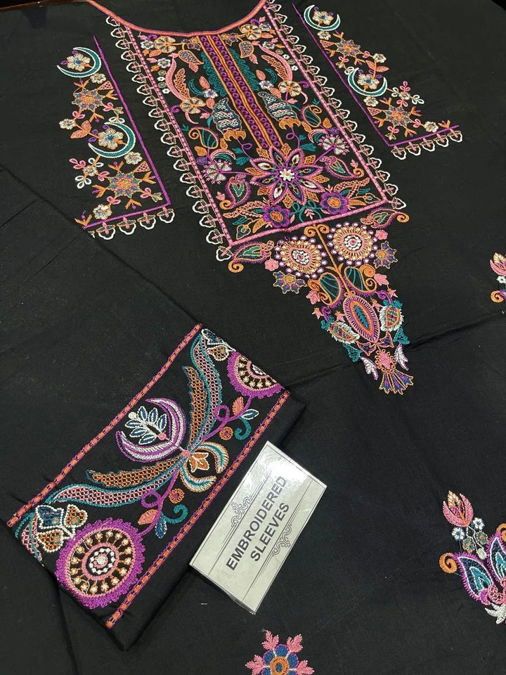 2 Pcs Women's Unstitched Embroidered Suit