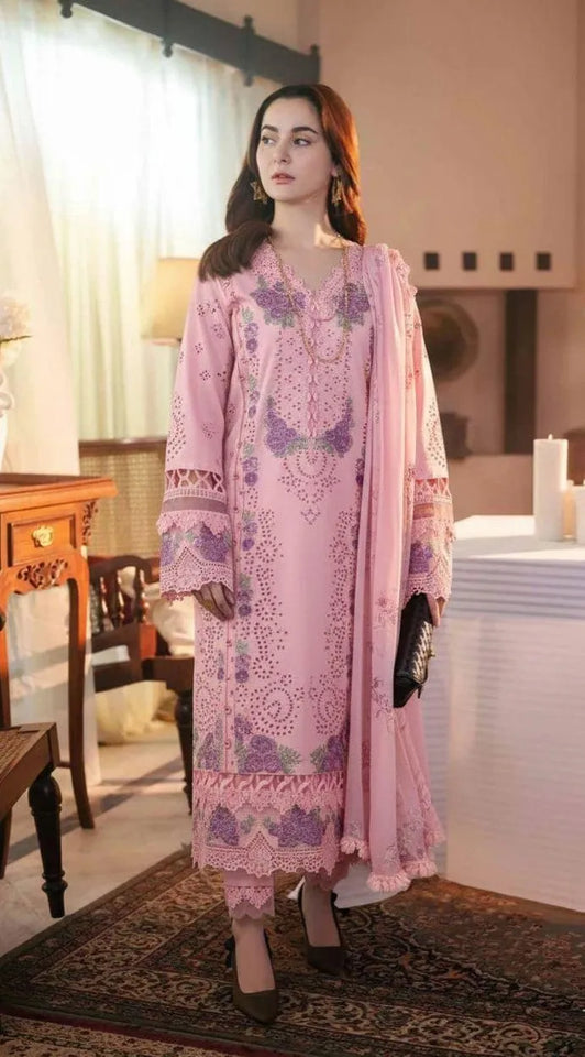 3 Pcs Women's Unstitched Embroidered Sui