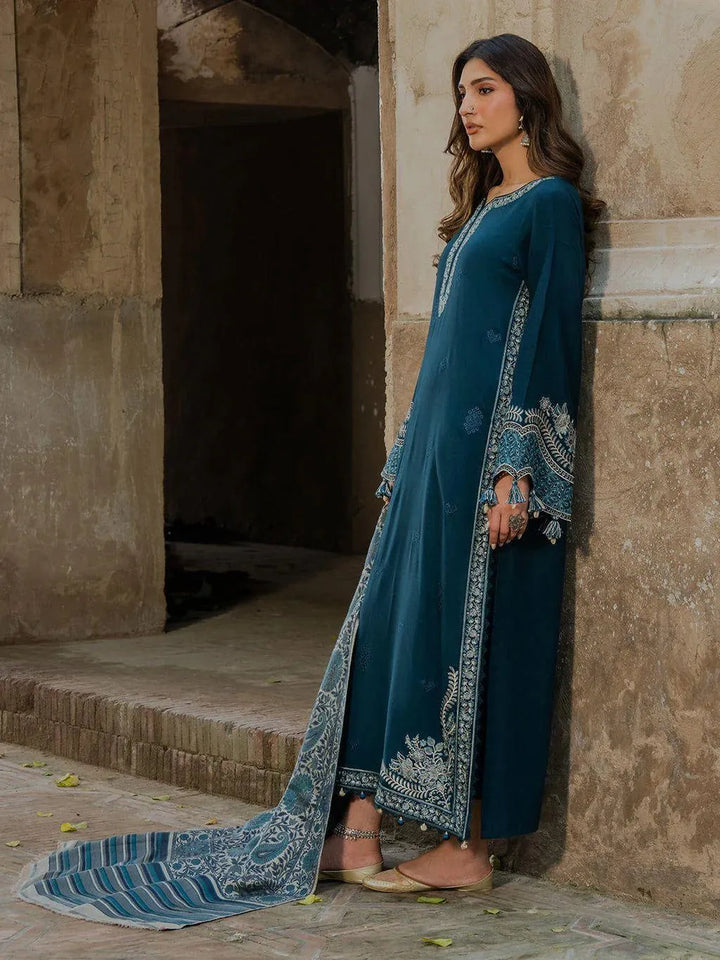 3 Pcs Women's Unstitched Embroidered Suit