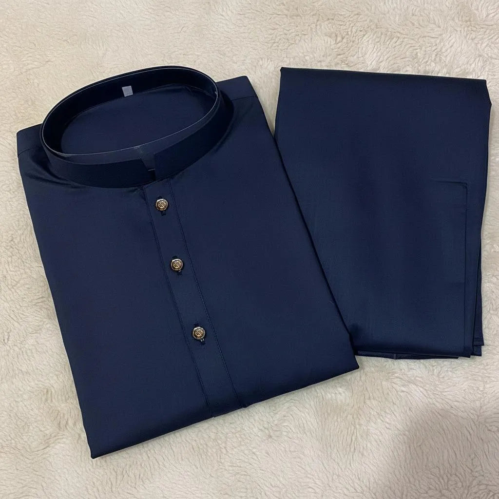 2 Pcs Men’s Stitched Wash And Wear Plain Kurta Pajama