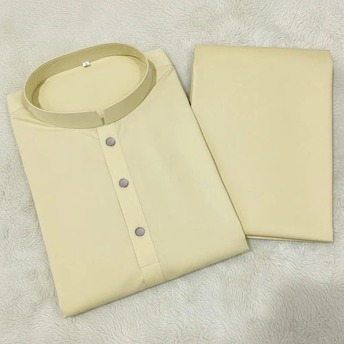 2 Pcs Men’s Stitched Wash And Wear Plain Kurta Pajama