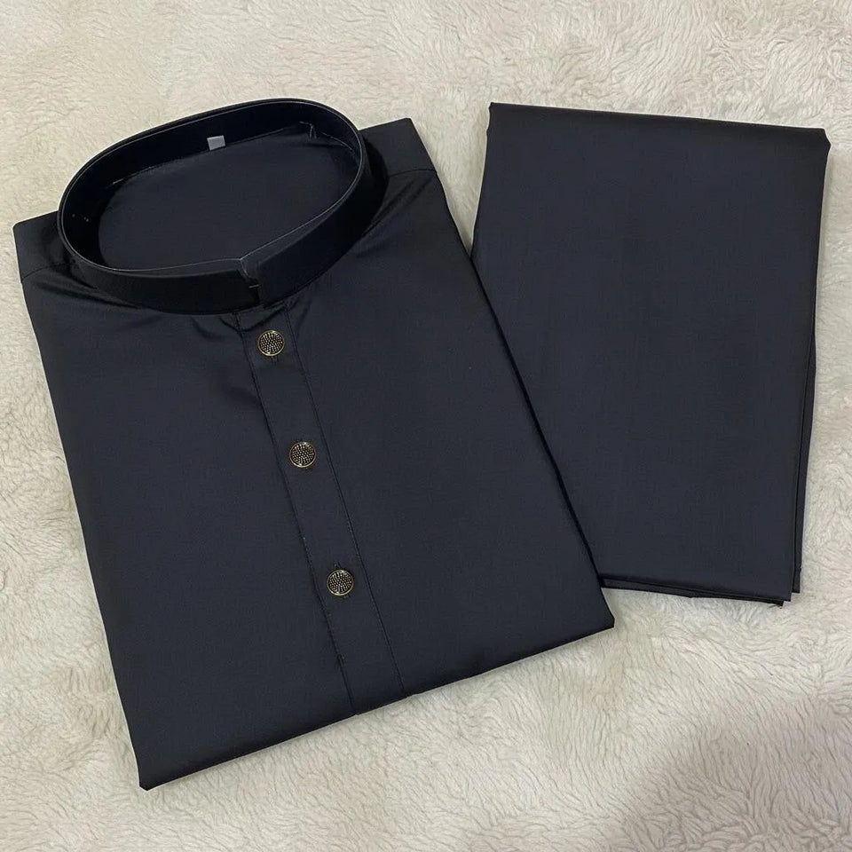 2 Pcs Men’s Stitched Wash And Wear Plain Kurta Pajama