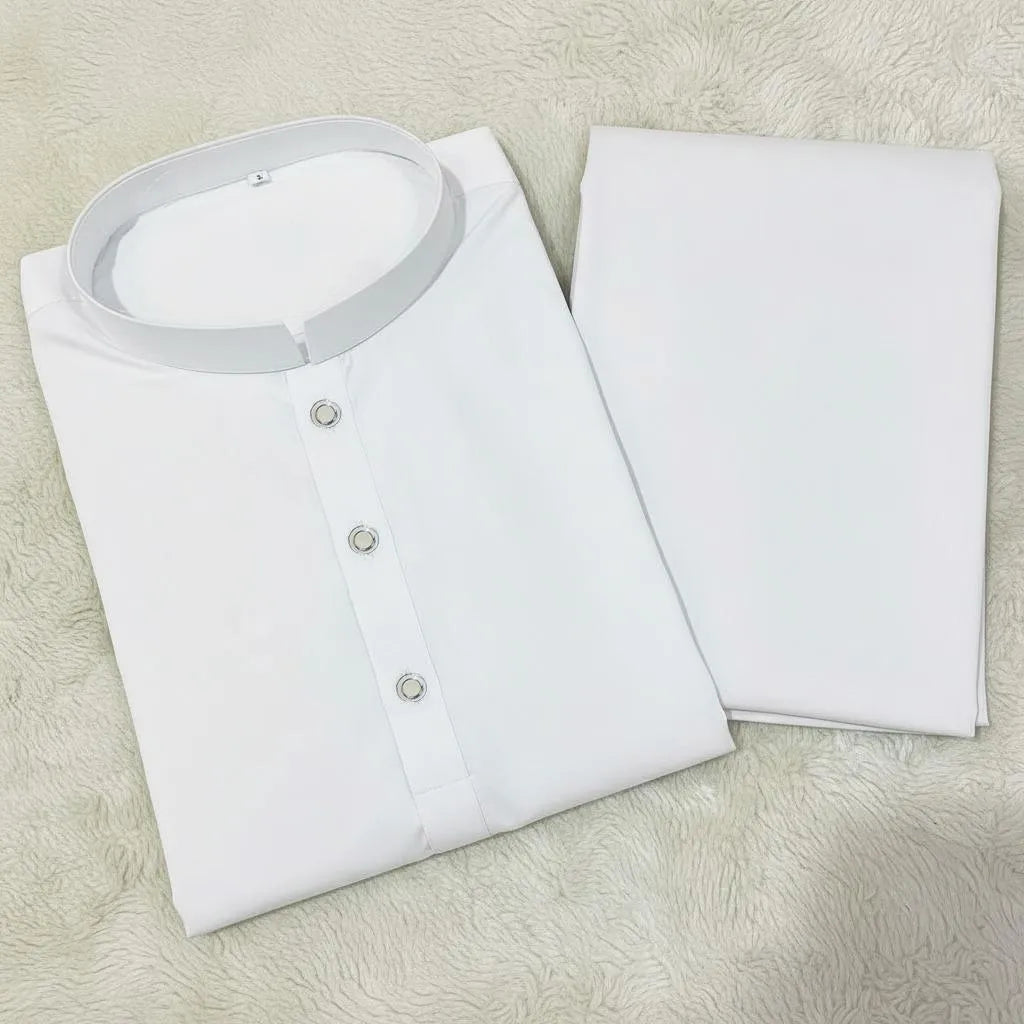 2 Pcs Men’s Stitched Wash And Wear Plain Kurta Pajama