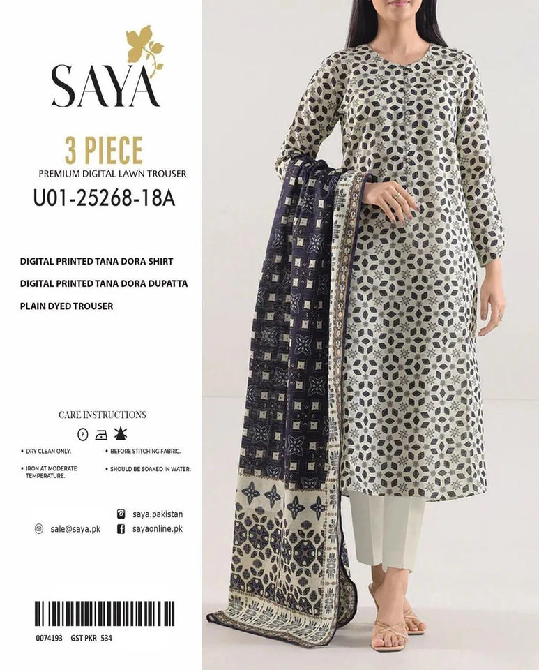 3 Pcs Women's Unstitched Printed Suit