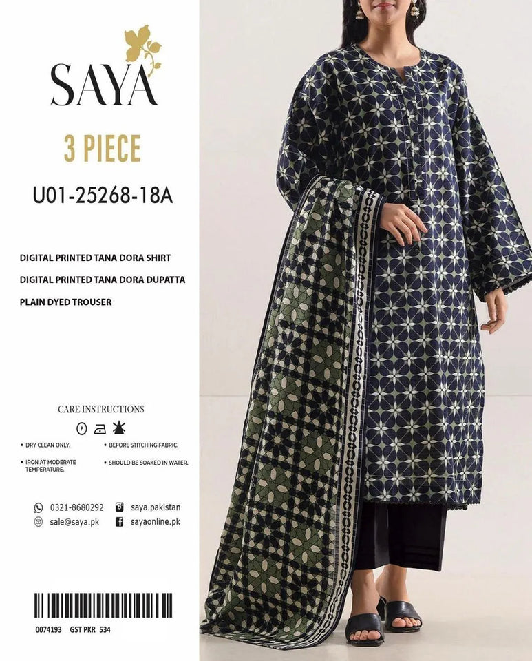 3 Pcs Women's Unstitched Printed Suit