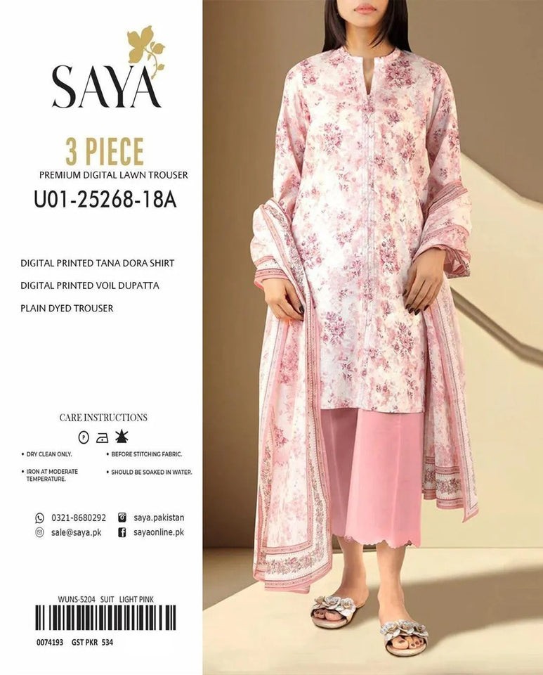 3 Pcs Women's Unstitched Printed Suit