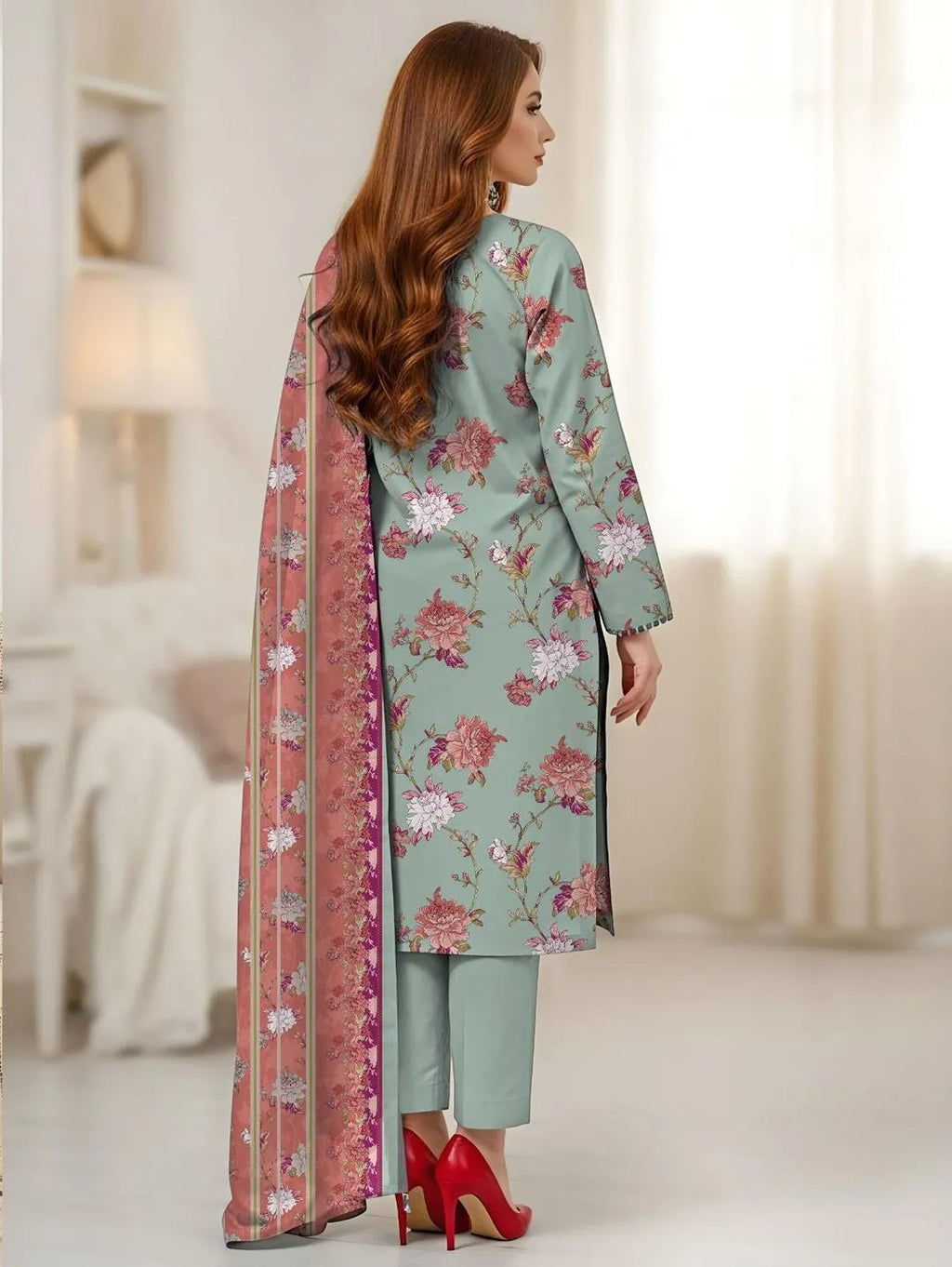 3 Pcs Women's Unstitched Printed Suit