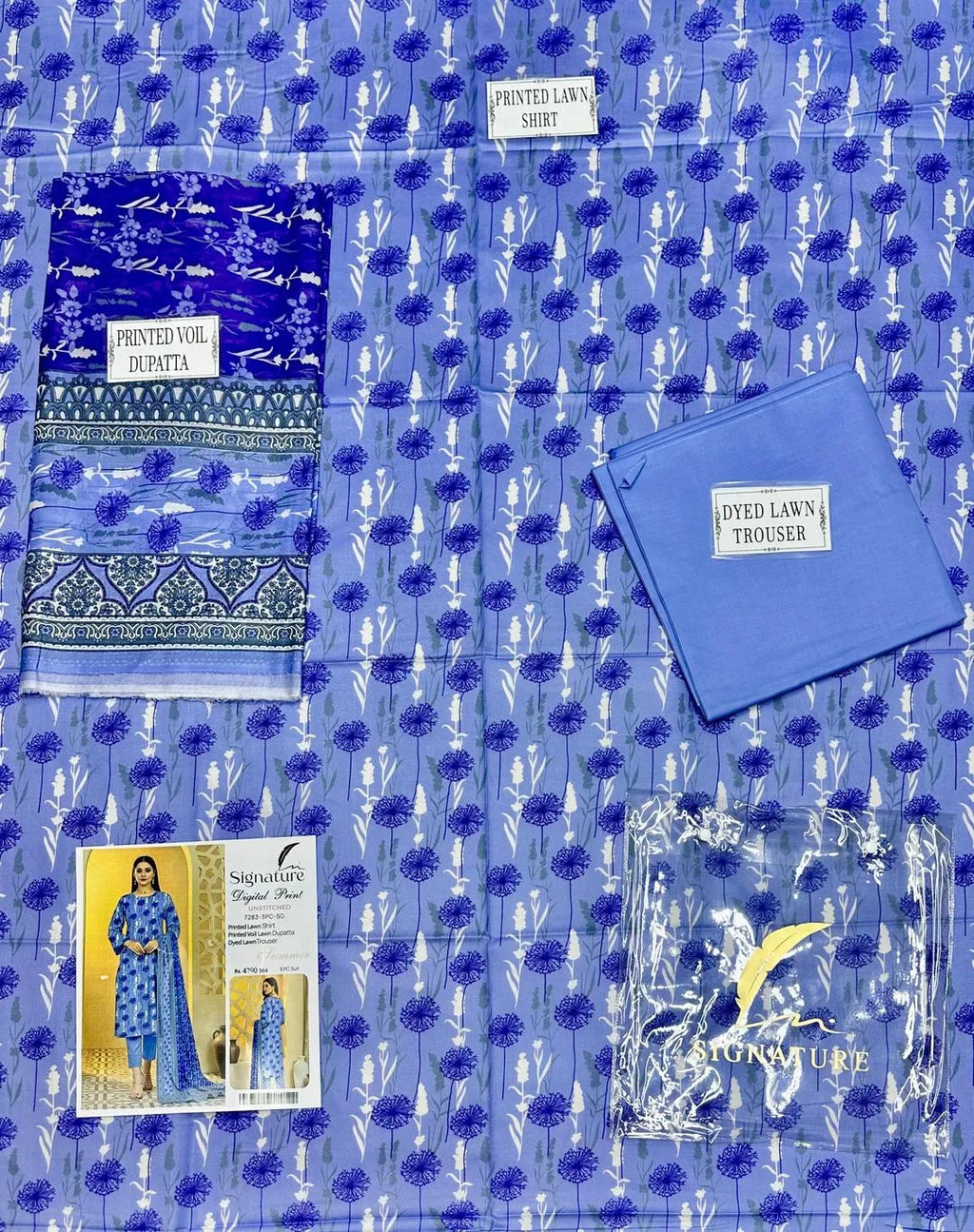 3 Pcs Women's Unstitched Printed Suit