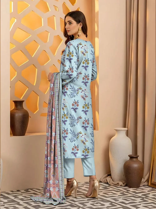 3 Pcs Women's Unstitched Printed Suit