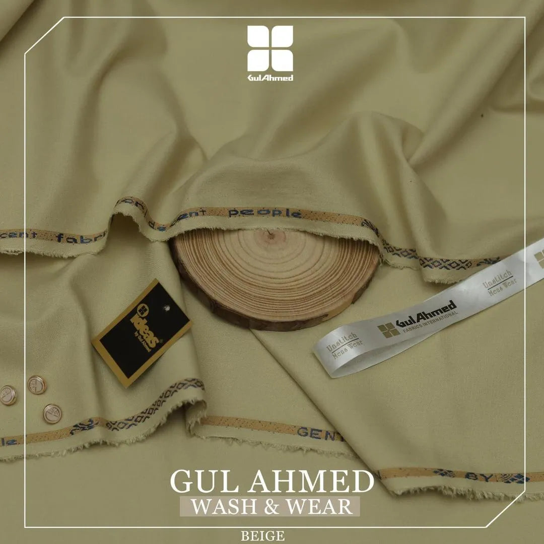 Gul Ahmed Men’s Wash and Wear Unstitched Shalwar Kameez – Premium Comfortable Fabric