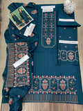 3 Pcs Women's Unstitched Embroidered Suit