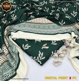2 Pcs Women's Unstitched Printed Suit