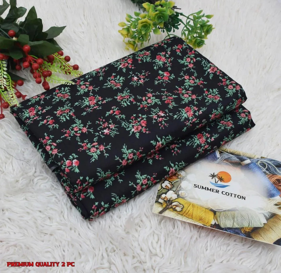 2 Pcs Women's Unstitched Printed Suit Summer collection