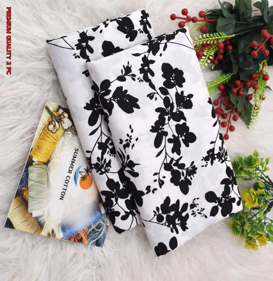 2 Pcs Women's Unstitched Printed Suit Summer collection