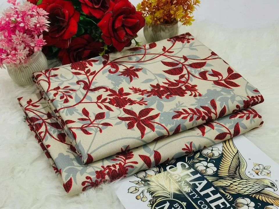 2 Pcs Women's Unstitched Printed Suit Summer collection